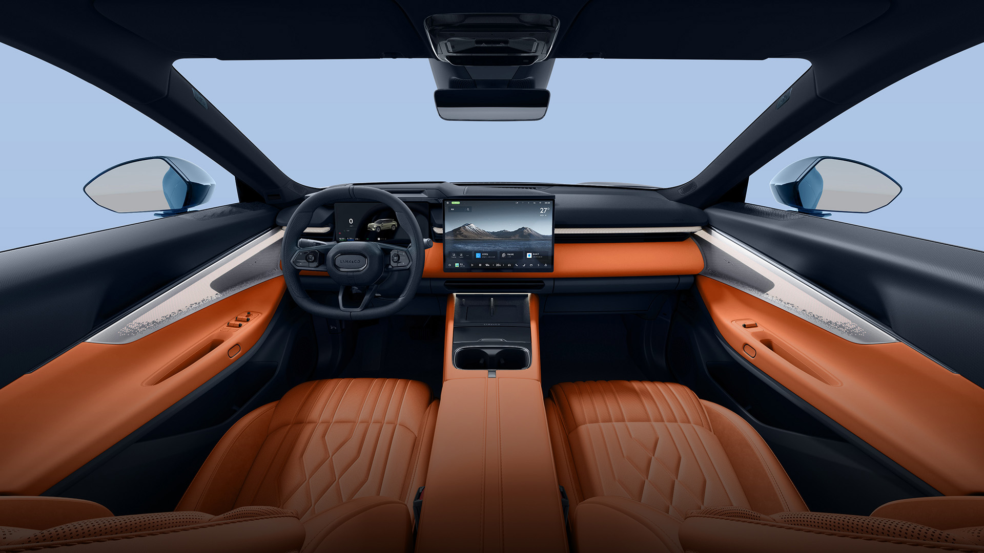 Передняя панель Lynk & Co 08 с центральным экраном
