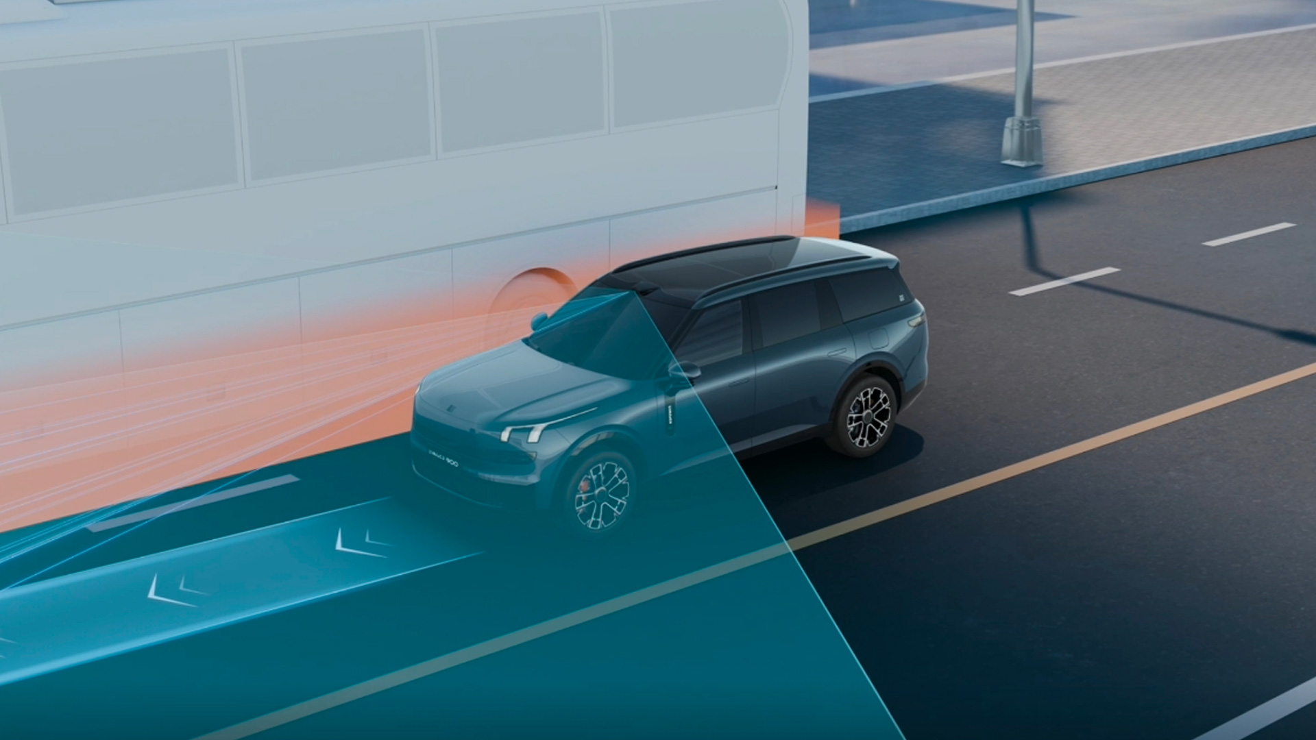Схема работы систем помощи водителю Lynk & Co 900